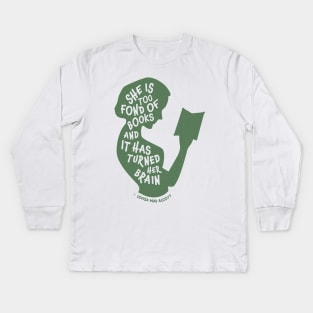 Too Fond of Books Kids Long Sleeve T-Shirt